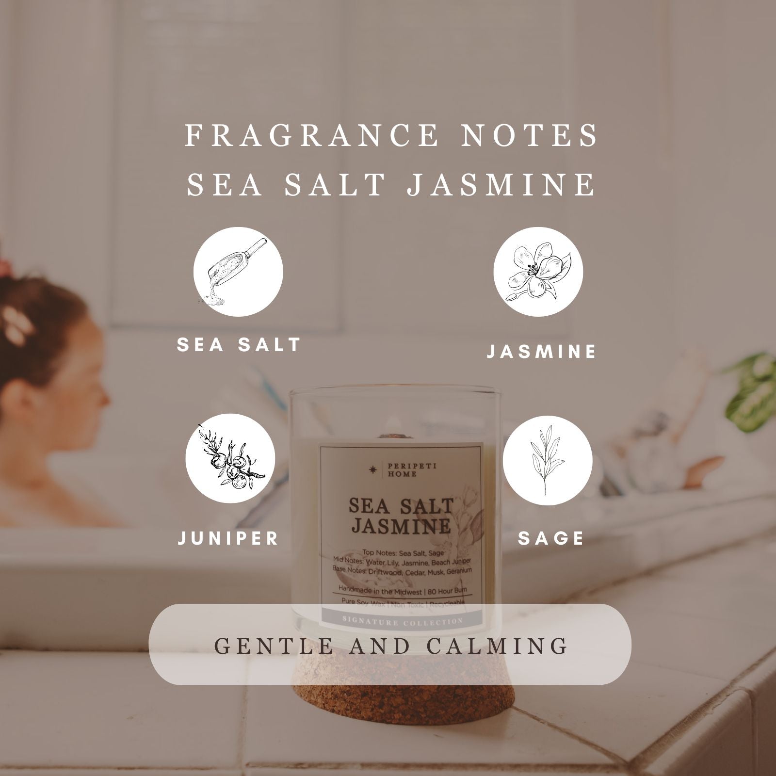 Sea Salt Jasmine Candle, Wax Melt, Diffuser & Room Spray-zoom-2