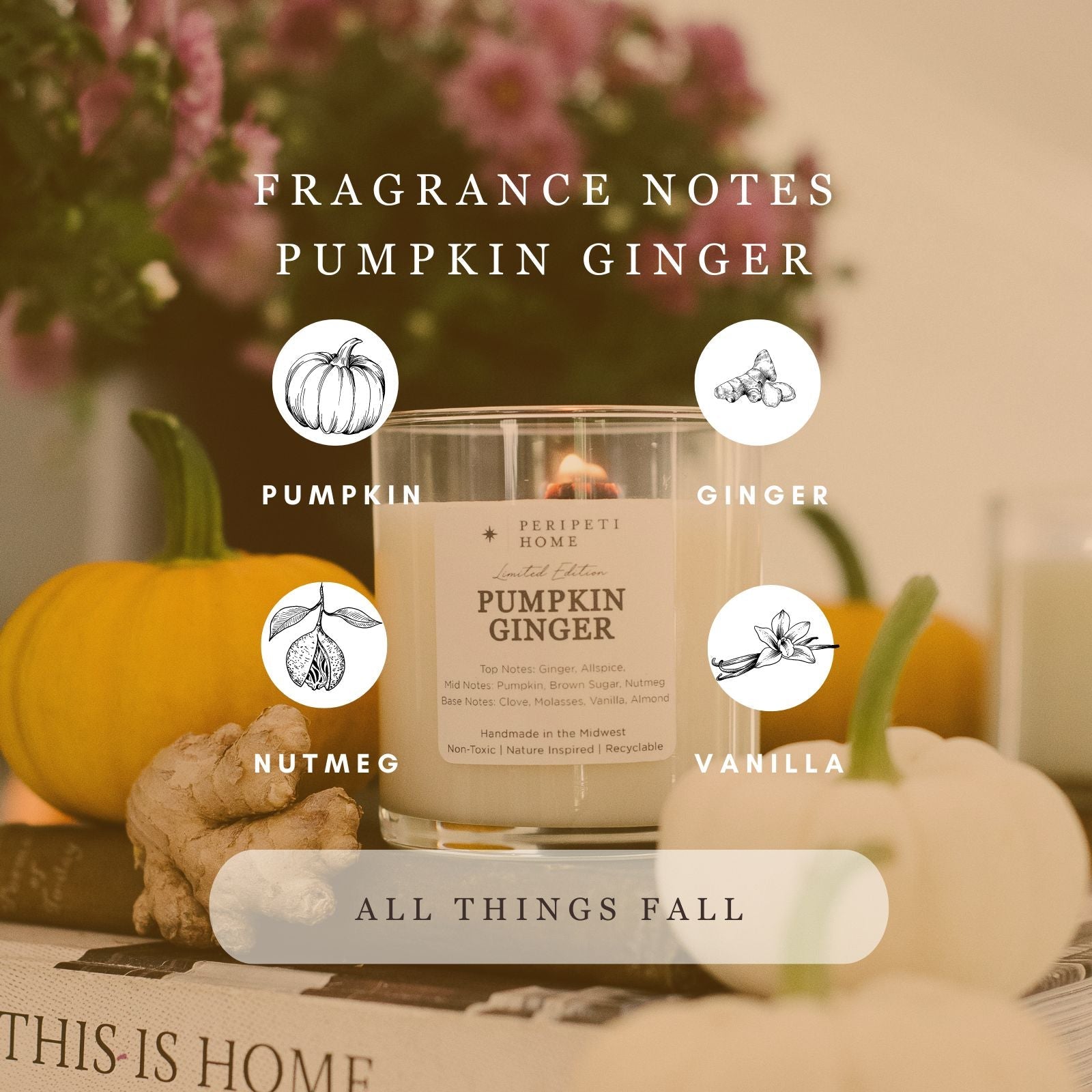 Pumpkin Ginger Candle, Wax Melt, Diffuser & Room Spray-zoom-2