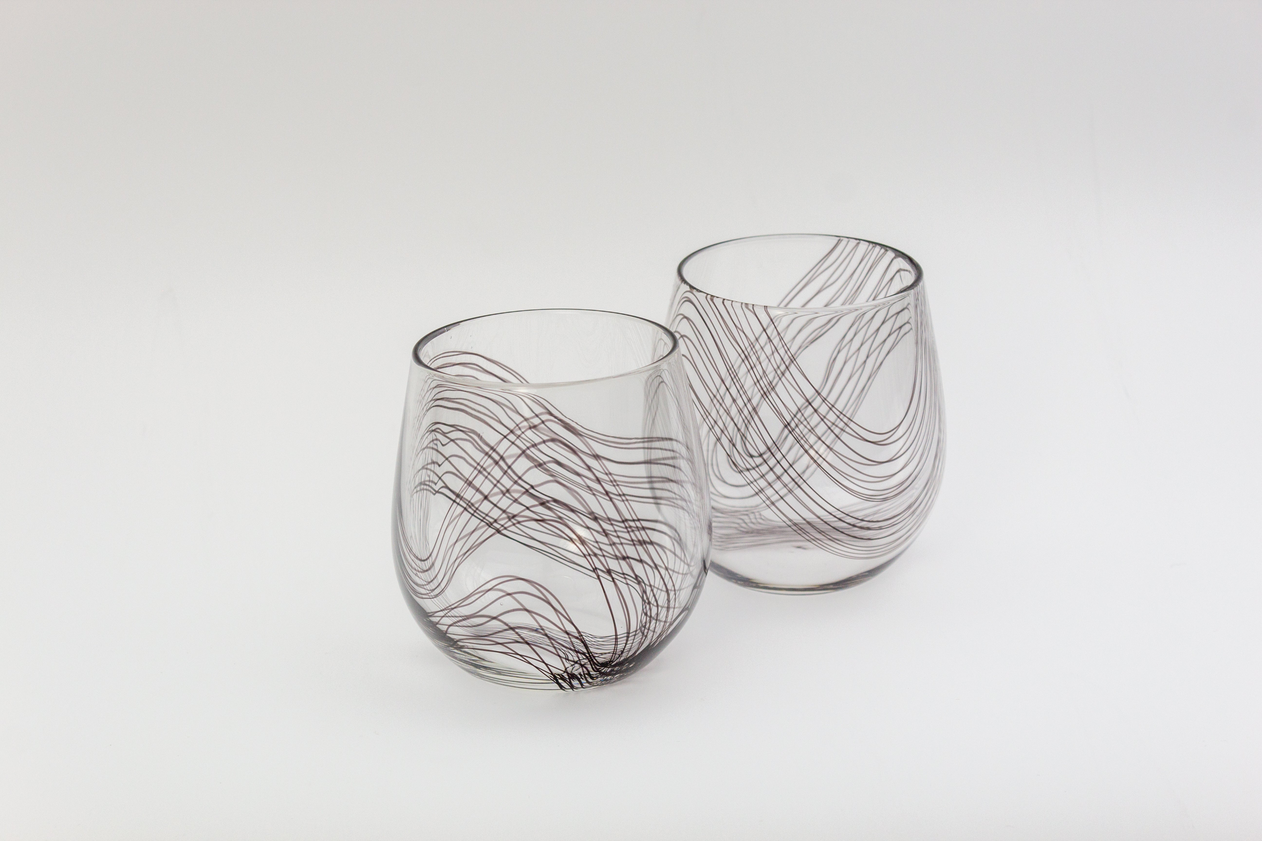 Frequency Black Stemless Wine Glass