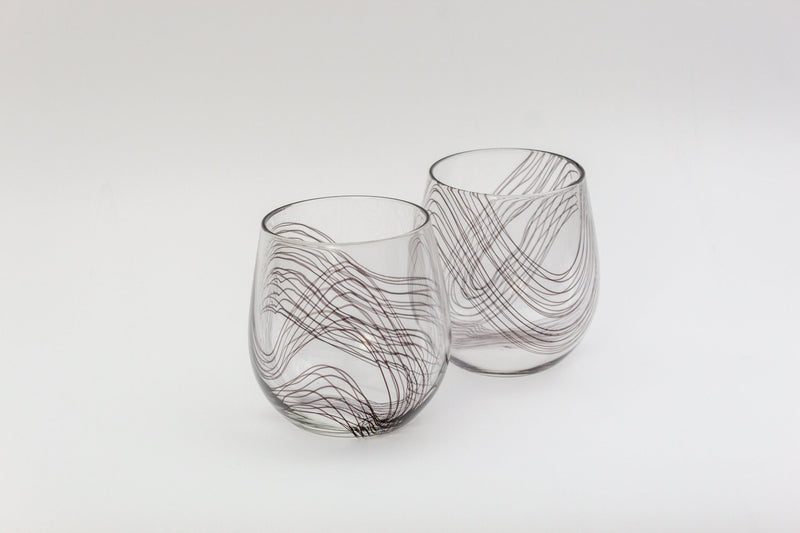 Frequency Black Stemless Wine Glass-zoom-