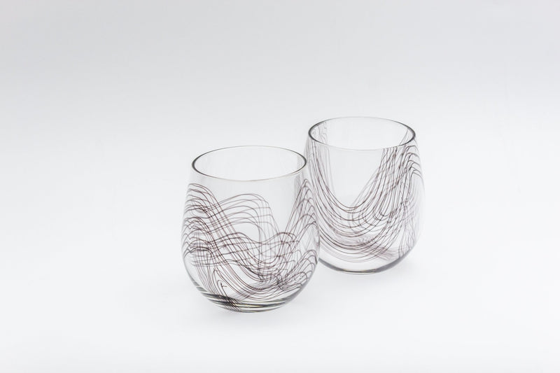 Frequency Black Stemless Wine Glass-zoom-