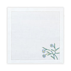 Hand Embroidered Floral Fresco Napkins | Set of 4 - Aware House