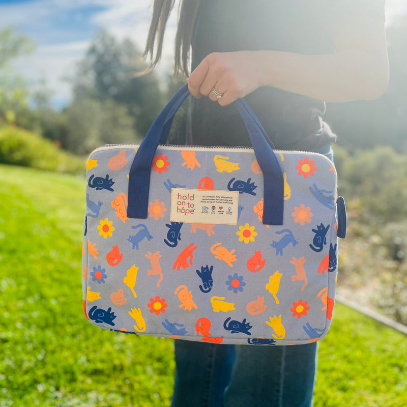 Meow Meadow Laptop Case-zoom-