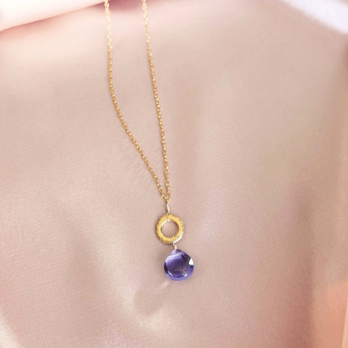 Amethyst Mini Layering Necklace-zoom-1