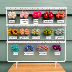 Mini Single Daisy Felt Earrings - Aware House