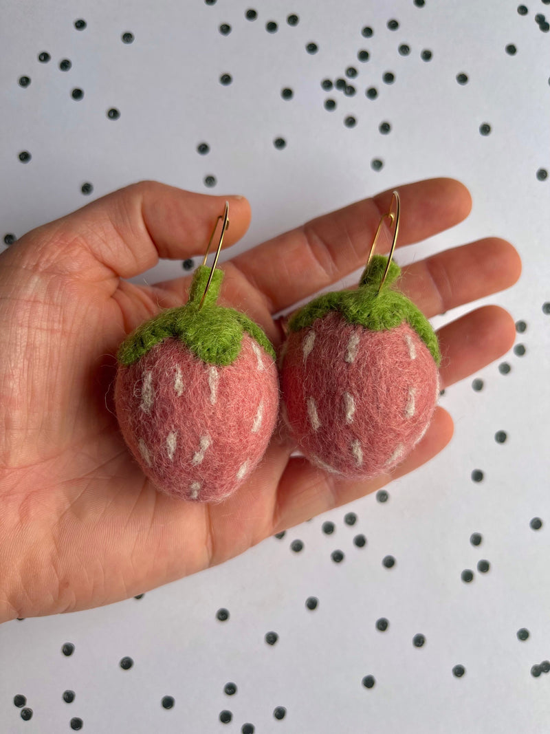 Organic Strawberry Earrings-zoom-