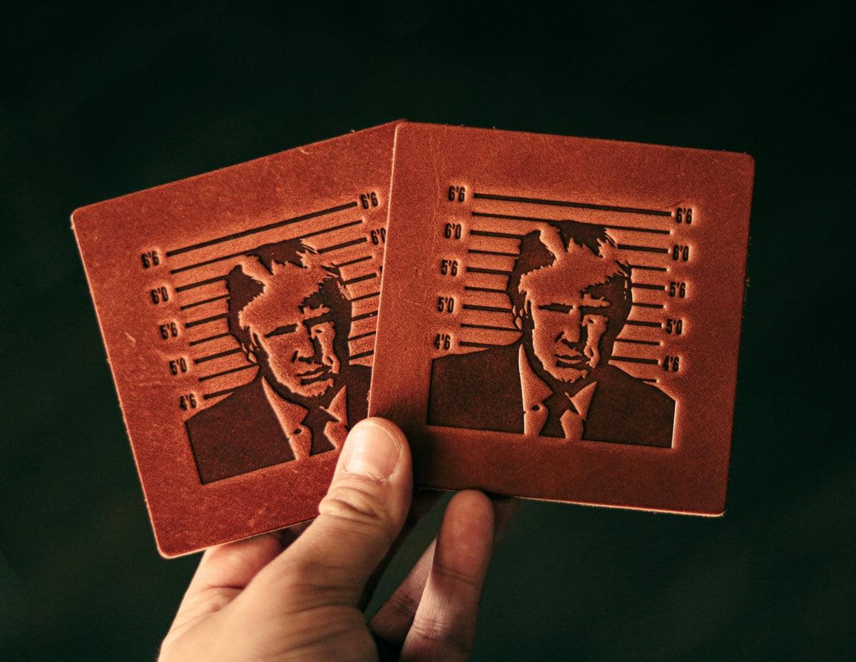 Mugshot Square Coaster - Aware House - Bristol Leather Company -