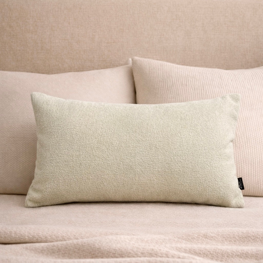 Cream Sherpa Lumbar Pillow Cover-1
