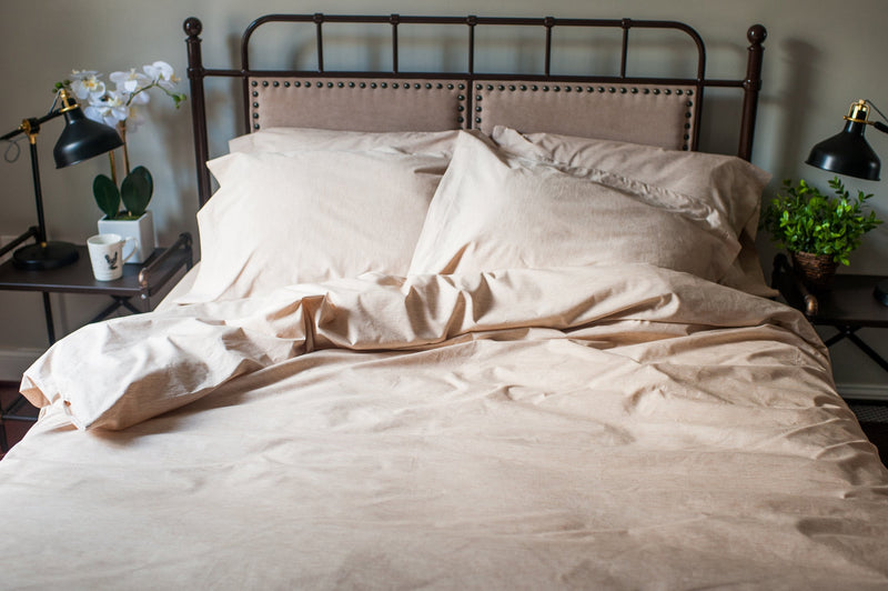 Natural Colored Cotton Duvet Cover Set-zoom-