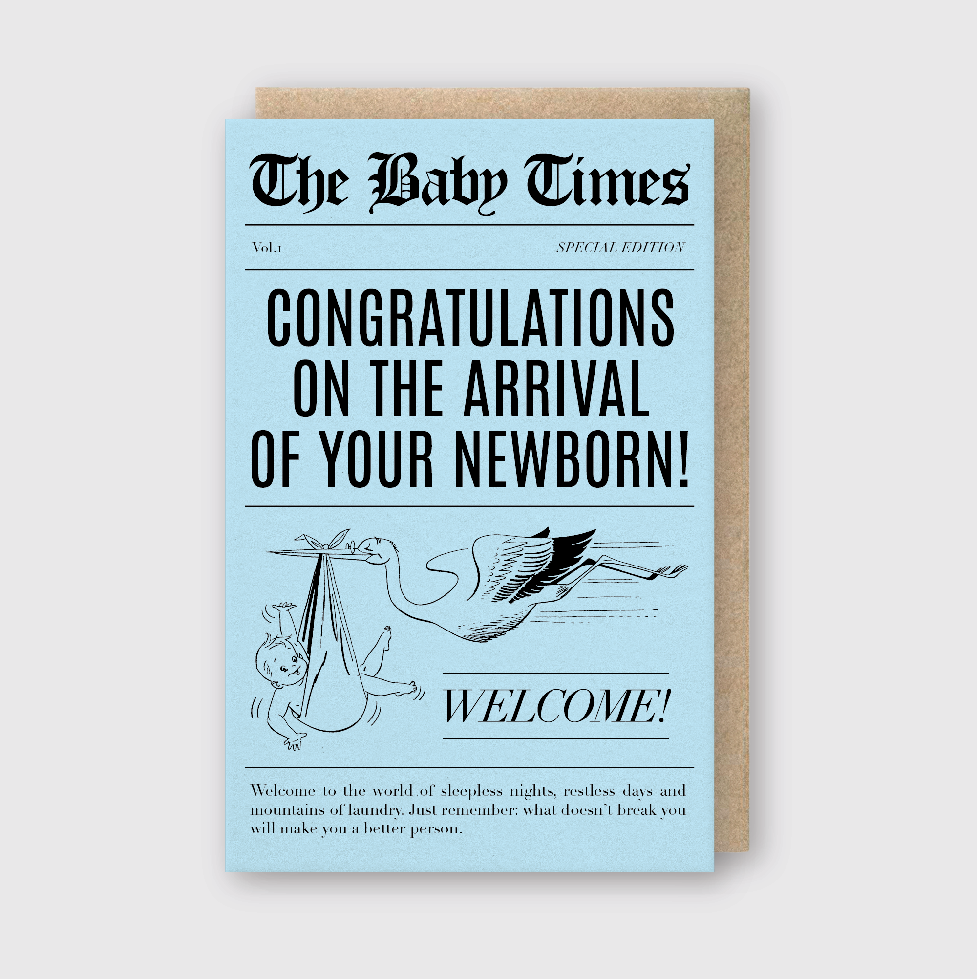 Baby Times Blue Greeting Card-zoom-1