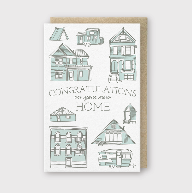 New Home Houses Greeting Card-zoom-