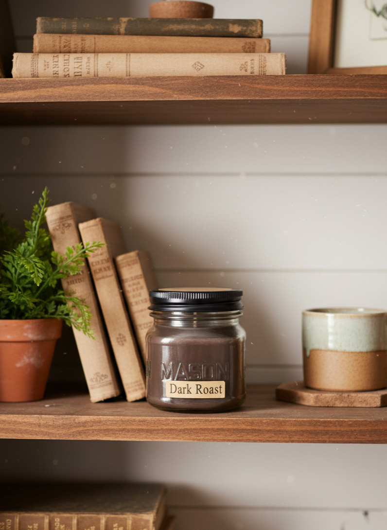 Dark Roast Coffee Candle | Half Pint