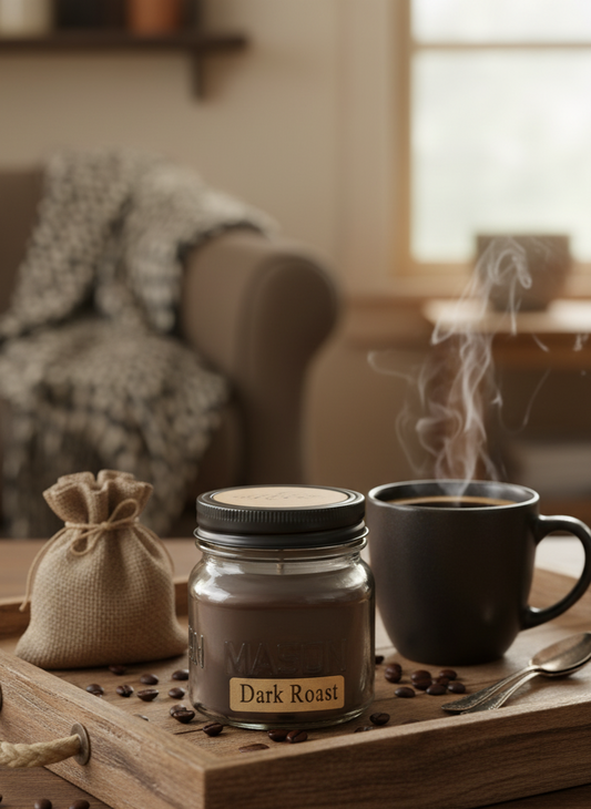 Dark Roast Coffee Candle | Half Pint