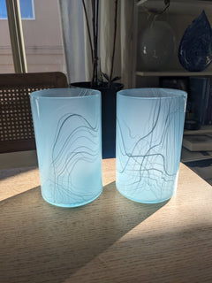 Glacial Blue Frequency 14 oz Glass - Aware House