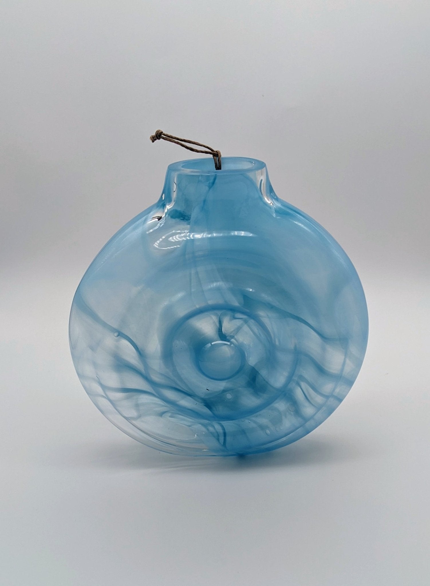 Glacial Blue Hanging Ripple Vase - Aware House