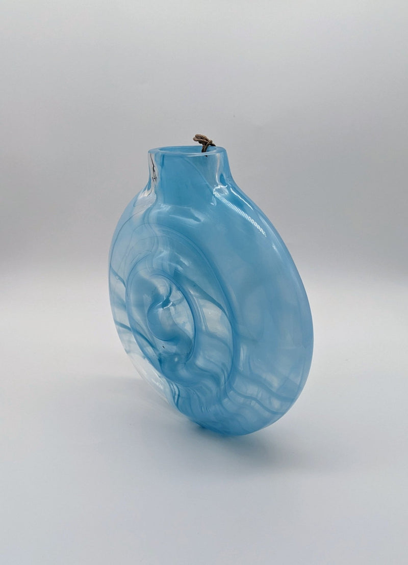 Glacial Blue Hanging Ripple Vase-zoom-