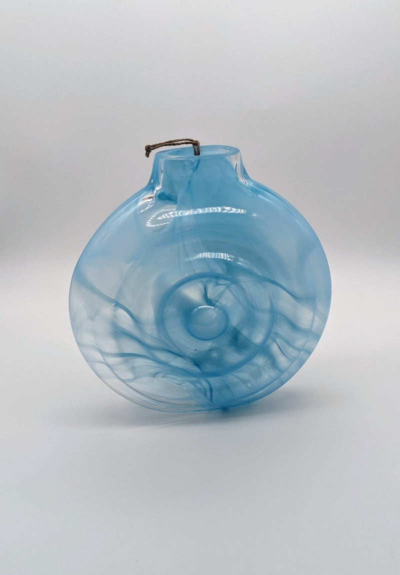 Glacial Blue Hanging Ripple Vase-zoom-