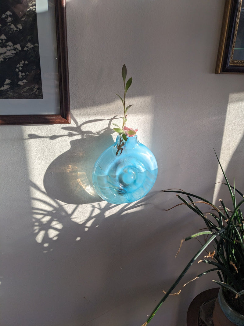 Glacial Blue Hanging Ripple Vase-zoom-