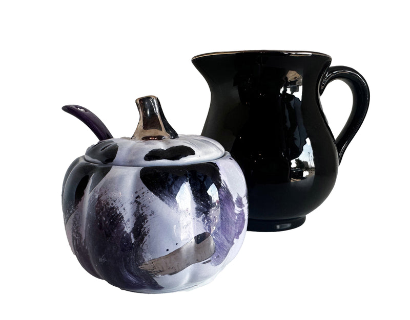 Pumpkin Sugar Pot, Spoon, and Creamer-zoom-