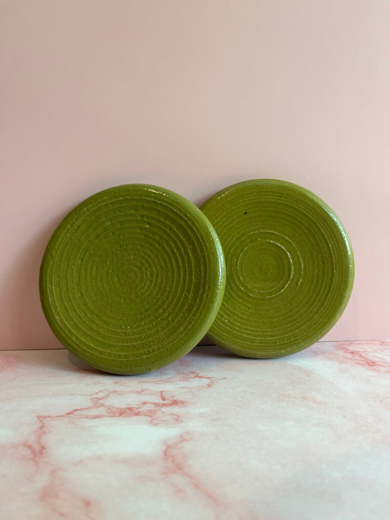Green Swirl Coaster Set-zoom-
