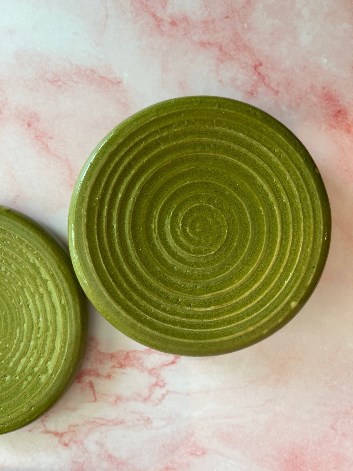 Green Swirl Coaster Set