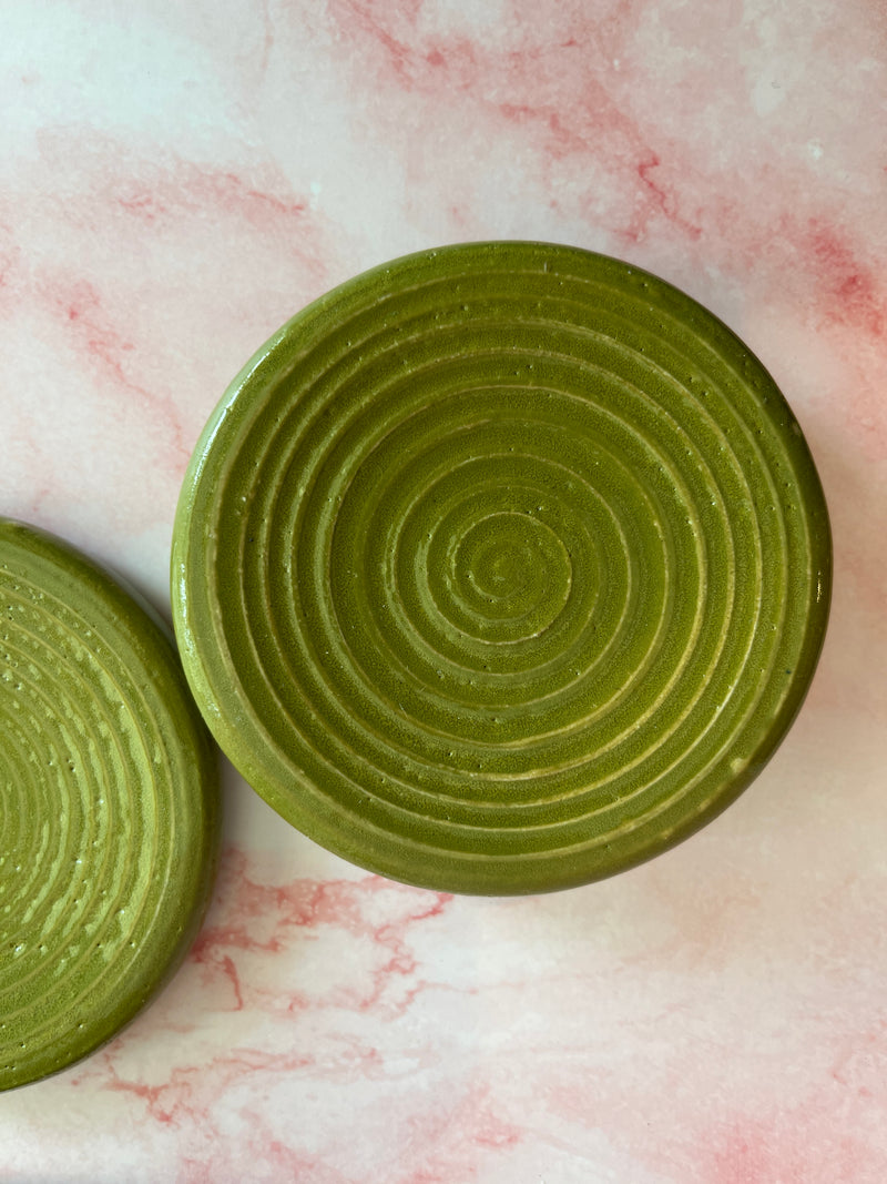 Green Swirl Coaster Set-zoom-