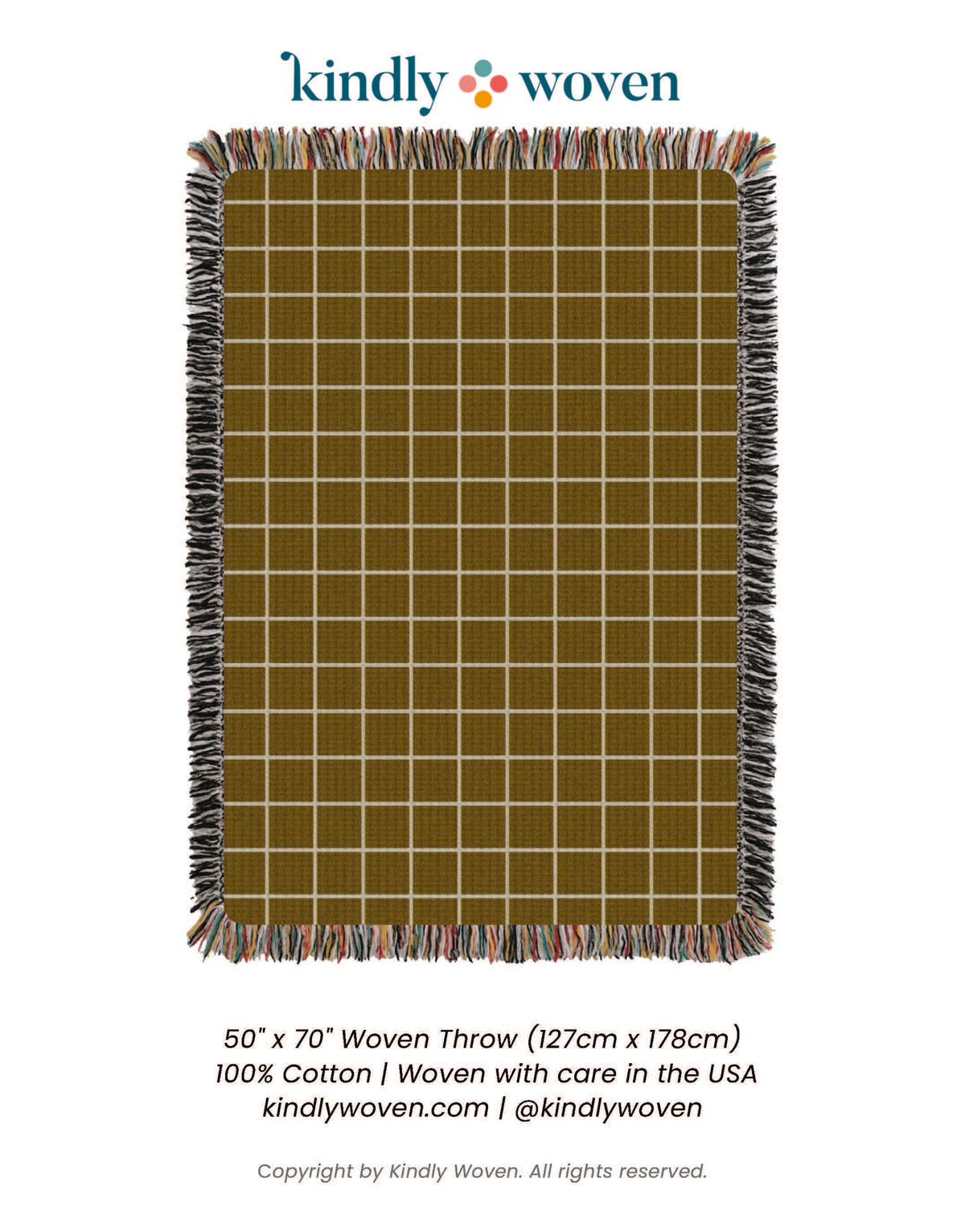 Greer — Acorn Colorway - Reversible Woven Blanket with Fringe-8