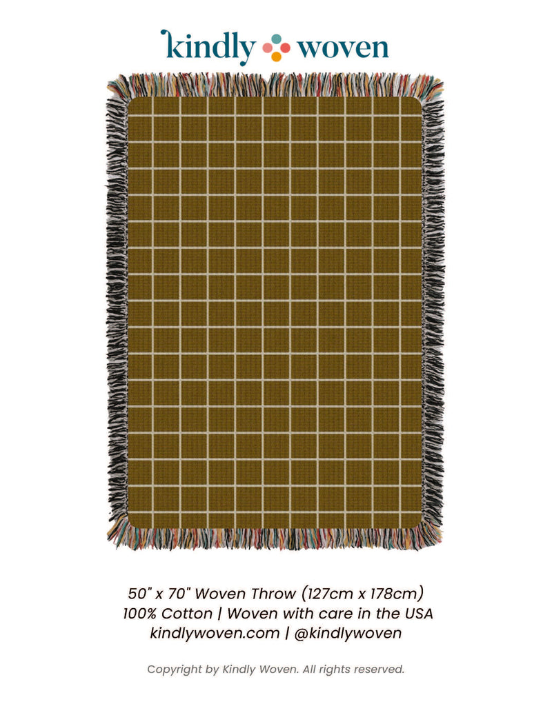 Greer — Acorn Colorway - Reversible Woven Blanket with Fringe-zoom-