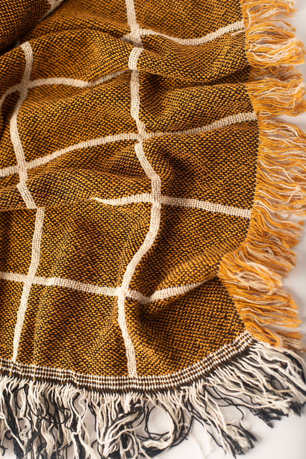Greer — Acorn Colorway - Reversible Woven Blanket with Fringe-1