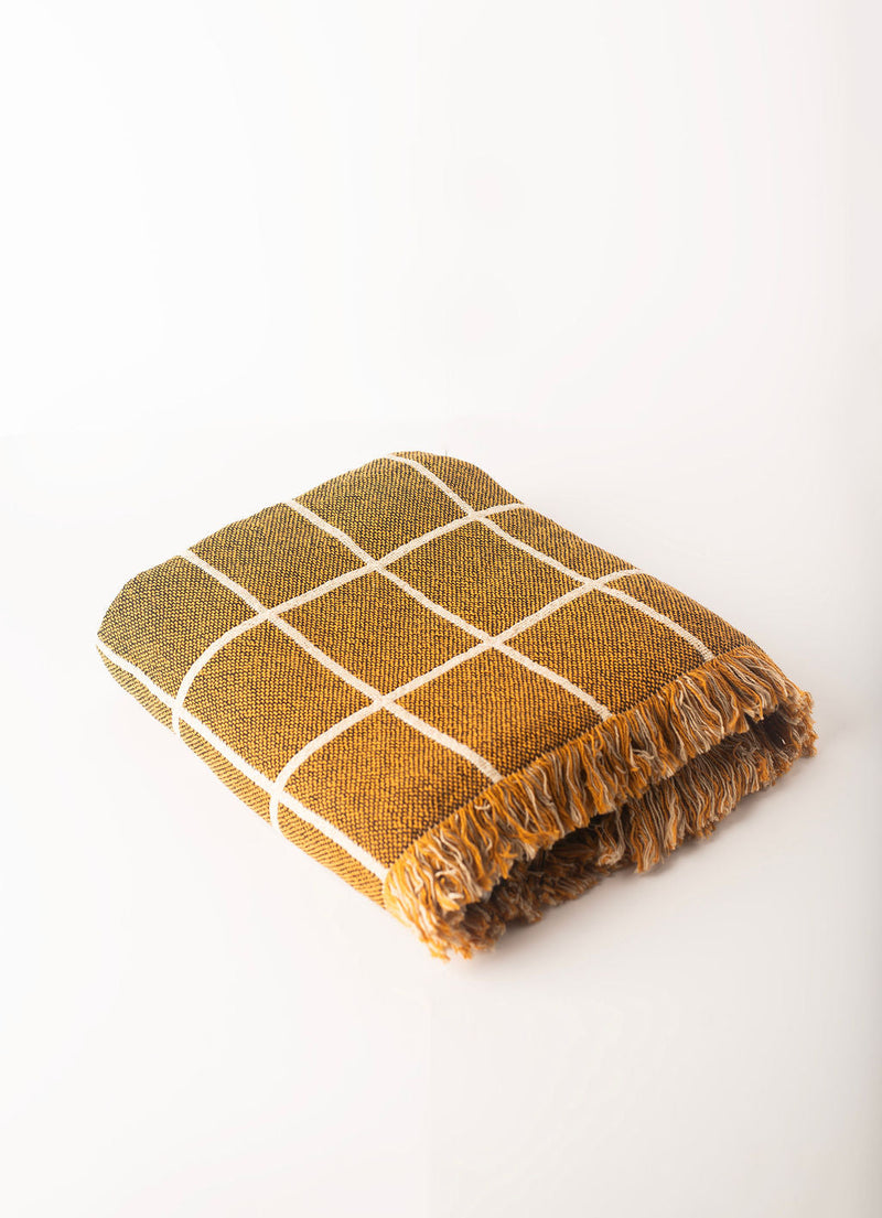 Greer — Acorn Colorway - Reversible Woven Blanket with Fringe-zoom-