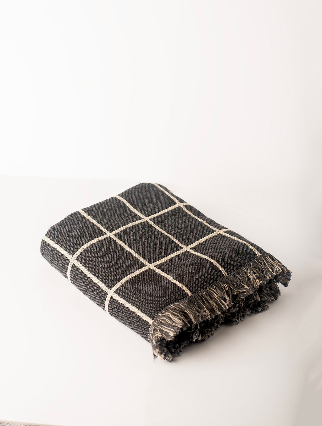 Greer — Nocturne Colorway - Reversible Woven Blanket with Fringe-4