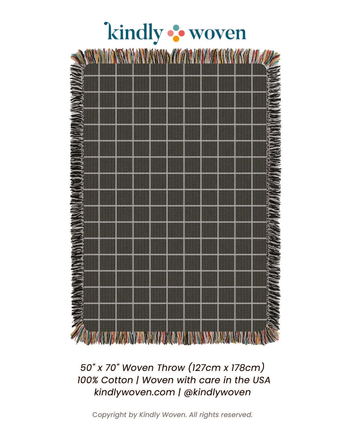 Greer — Nocturne Colorway - Reversible Woven Blanket with Fringe-zoom-6