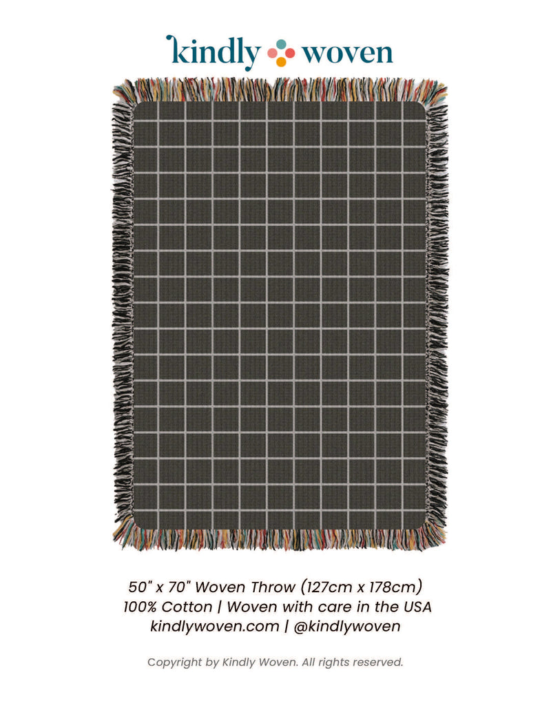 Greer — Nocturne Colorway - Reversible Woven Blanket with Fringe-zoom-