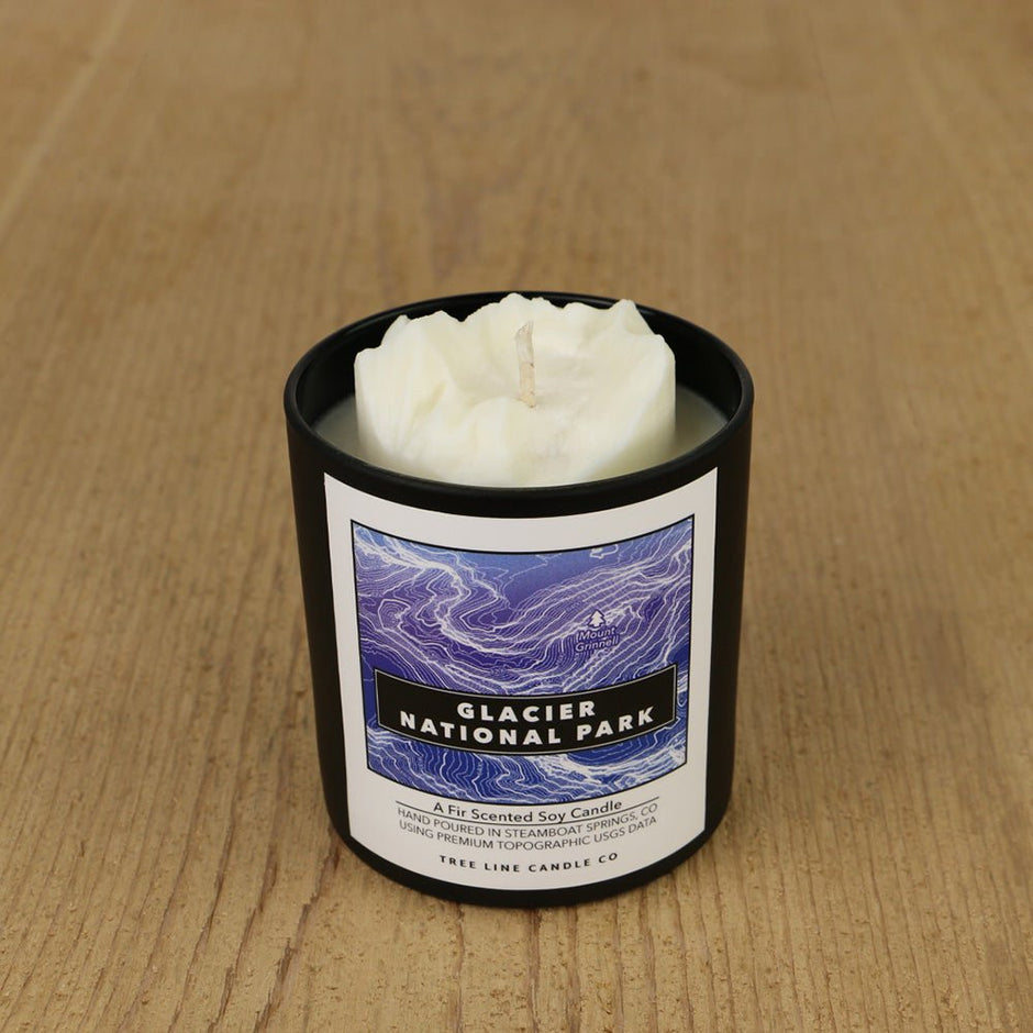 Glacier National Park Candle | 3D Mount Grinnell Soy Candle - Aware House - Tree Line Candle Co - 