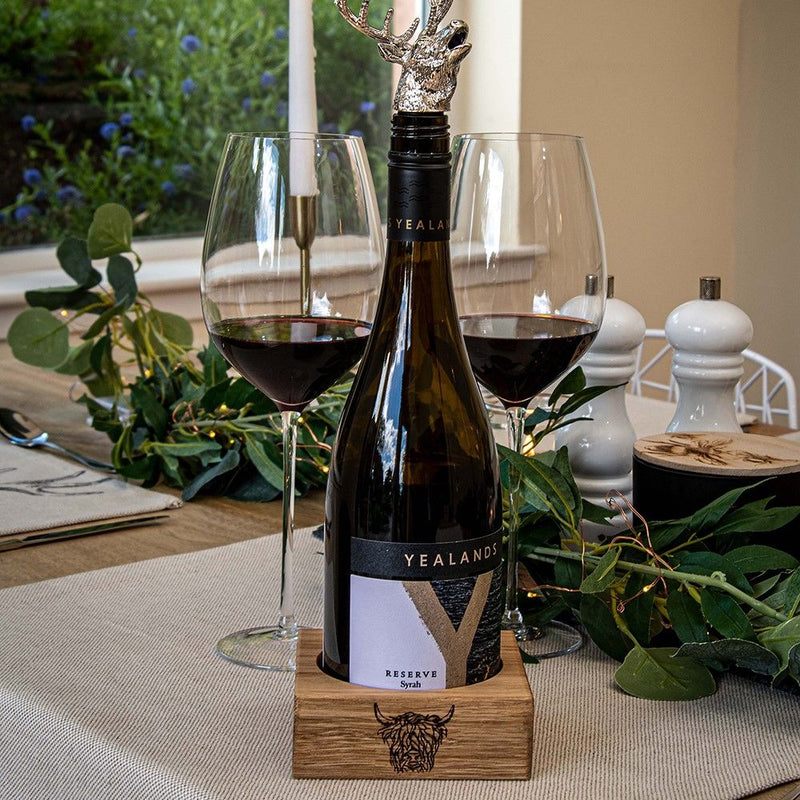 Scottish Oak Wine Bottle Coaster-zoom-