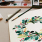 Pre-order! Holly Wreath Watercolor Painting Kit