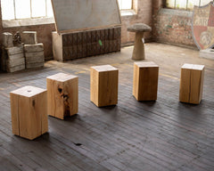Hyo Table Wisdom | Beech Solid Wood Cube Side Table - Aware House