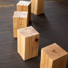 Hyo Table Wisdom | Beech Solid Wood Cube Side Table - Aware House