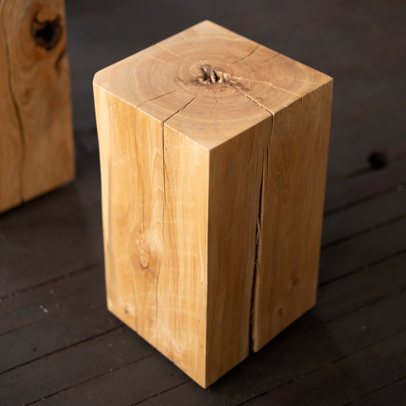 Hyo Table Wisdom | Beech Solid Wood Cube Side Table-zoom-