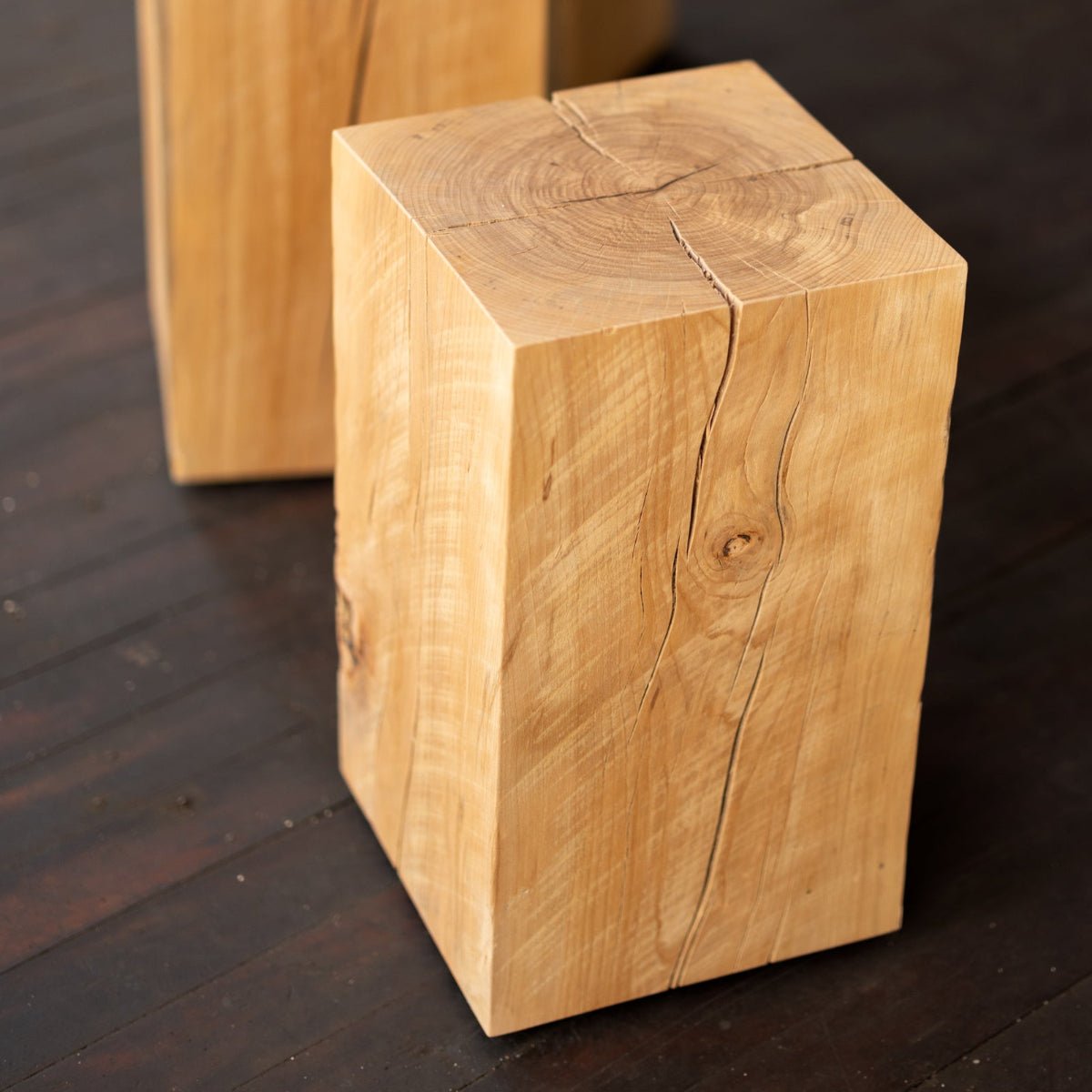 Hyo Table Wisdom | Beech Solid Wood Cube Side Table - Aware House