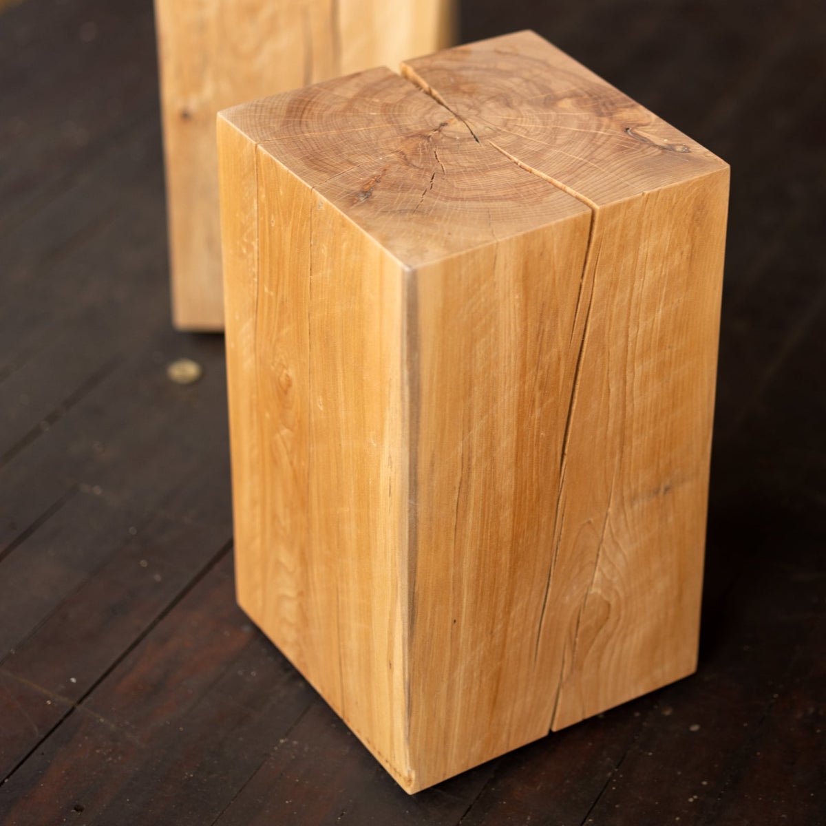 Hyo Table Wisdom | Beech Solid Wood Cube Side Table - Aware House