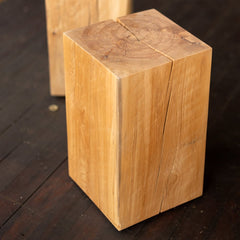 Hyo Table Wisdom | Beech Solid Wood Cube Side Table - Aware House