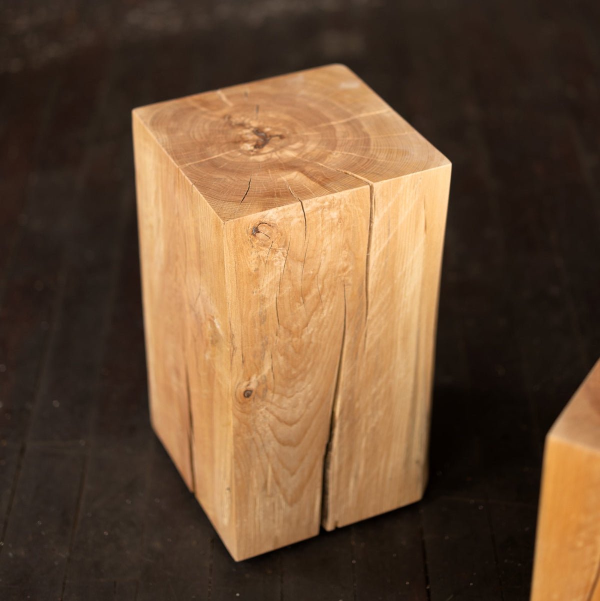 Hyo Table Wisdom | Beech Solid Wood Cube Side Table - Aware House