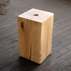 Hyo Table Wisdom | Beech Solid Wood Cube Side Table - Aware House