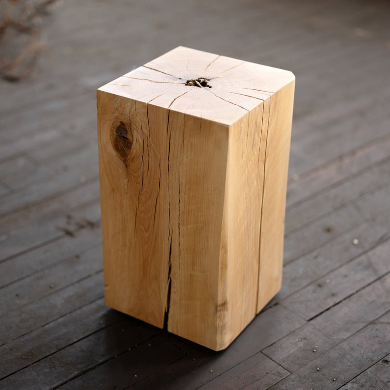 Hyo Table Wisdom | Beech Solid Wood Cube Side Table-zoom-