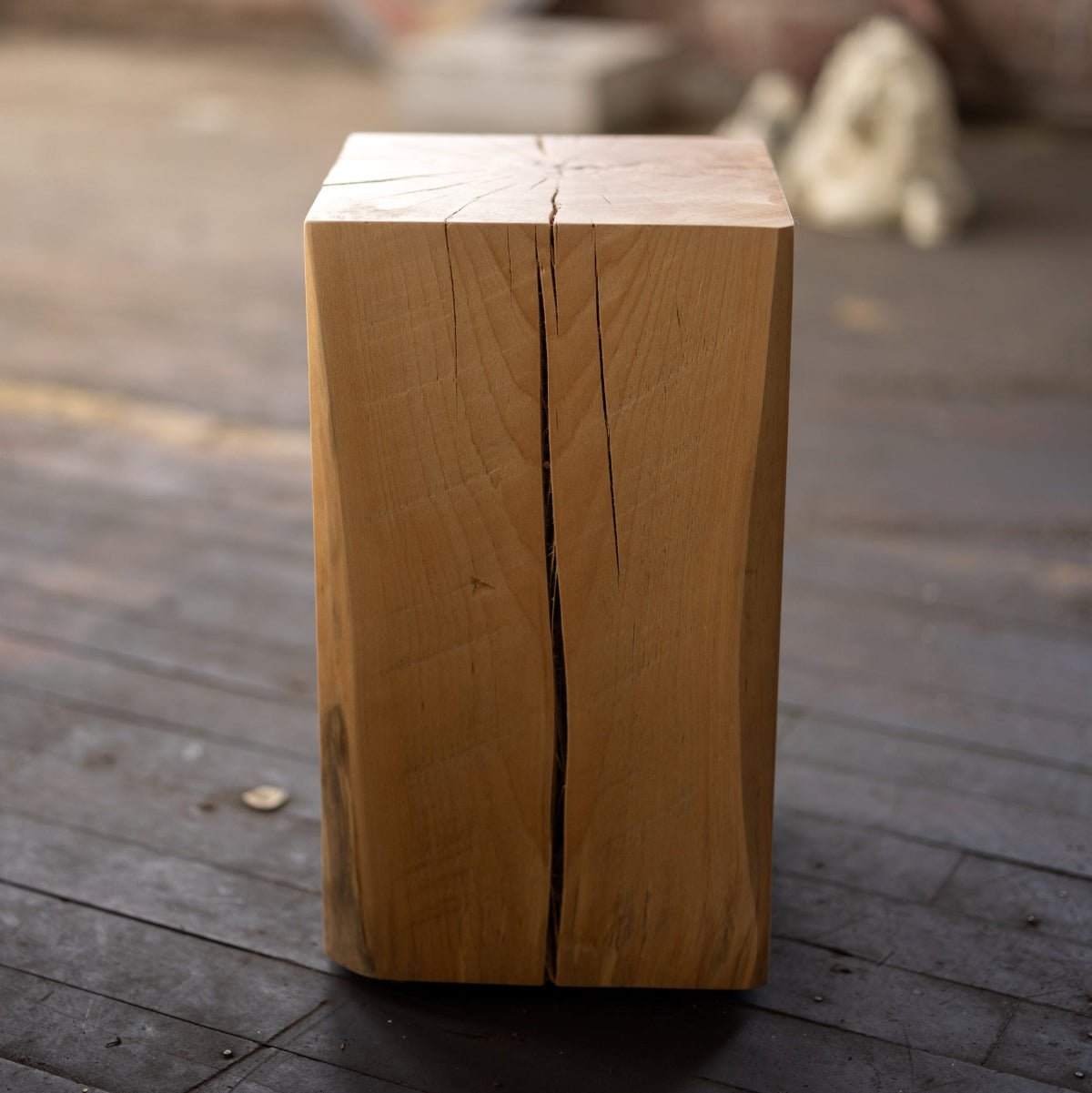 Hyo Table Wisdom | Beech Solid Wood Cube Side Table - Aware House