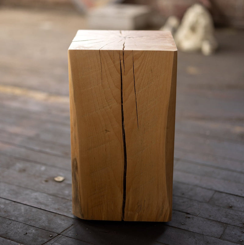 Hyo Table Wisdom | Beech Solid Wood Cube Side Table-zoom-