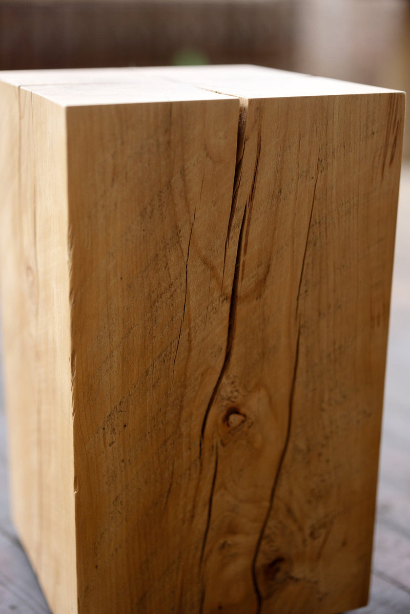 Hyo Table Wisdom | Beech Solid Wood Cube Side Table-zoom-