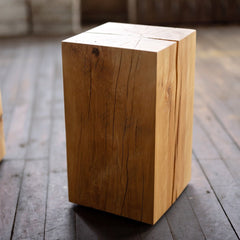 Hyo Table Wisdom | Beech Solid Wood Cube Side Table - Aware House