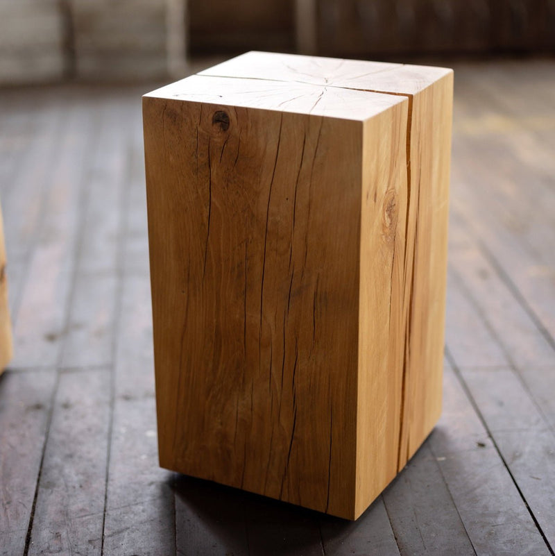 Hyo Table Wisdom | Beech Solid Wood Cube Side Table-zoom-